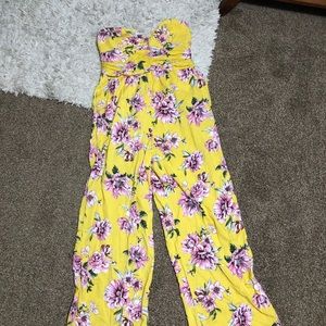 Brand new yellow floral jumpsuit